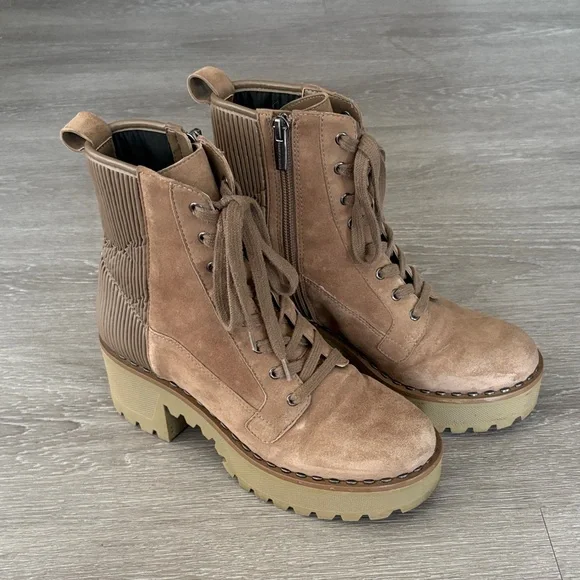 Vince Camuto Brown Lace-Up Boots - Picture 1 of 6